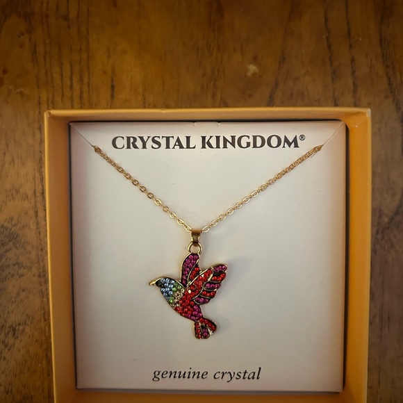 Crystal Kingdom Hummingbird Gold Necklace w/ Genuine Crystal NWT!! - Picture 5 of 7